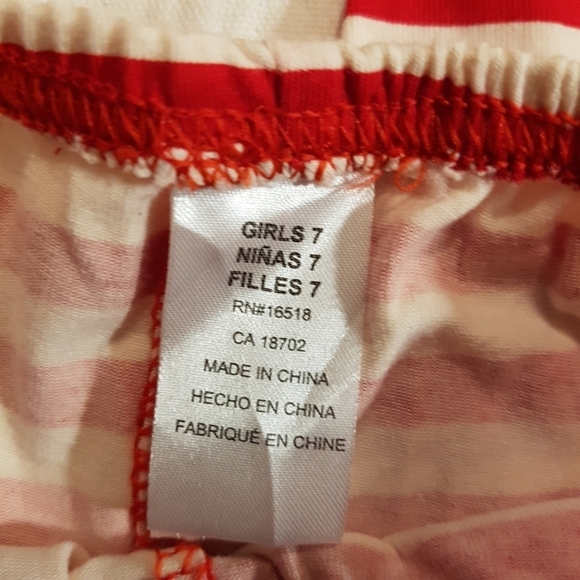 Youngland girls size 7 Red & white striped ruffle bottom pants, Holiday - Picture 3 of 3